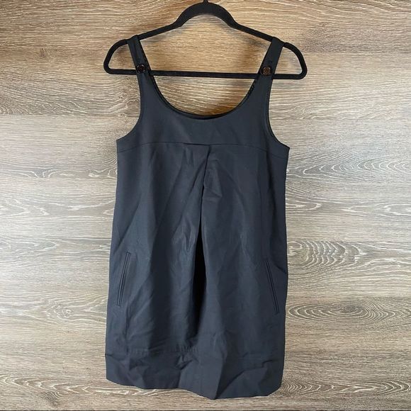 Theory Black button detail wool pleated dress - Picture 1 of 6